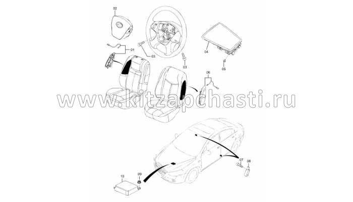 Модуль подушки безопасности пассажира FAW Besturn B50 FA0157K70A02